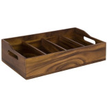 Dėžutė stalo įrankiams ruda (4 skyrių)