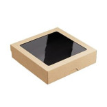 Dėžutės 1500 ml 20x20x4.8 cm su dangteliu juodos (25 vnt.)