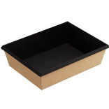 Dėžutės 1000 ml 15x20x5.5 cm juodos (50 vnt.)
