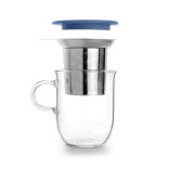 Puodelis stiklinis su sieteliu ir dangteliu IBILI 450 ml