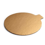 Padėkliukai kartoniniai aukso spalvos apvalūs su rankena 5 cm ( 200 vnt.)