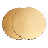 Padėklai aukso splavos apvalūs karpyti 28 cm ( 70 vnt )