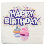 Servetėlės trisluoksnės HAPPY BIRTHDAY 33x33x20