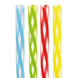 Šiaudeliai plastikiniai daugkartiniai skaidrūs mix 7x250mm (100 vnt.)