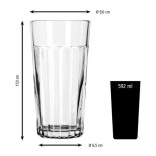 Stiklinė PANELED, 592 ml 15643