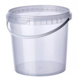 Kibiras plastikinis skaidrus su dangteliu 1 l ( 10 vnt. )
