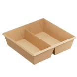 Dėžutės dviejų skyrių rudos 1200 ml 19x20x5.5 ( 20 vnt. )