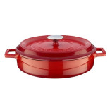 Puodas ketaus su dangčiu raudonas LAVA 32 cm 5.7 l