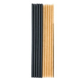 Šiaudeliai popieriniai juodi/rudi MIX 6x200 mm ( 250 vnt. )