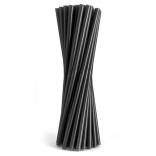 Šiaudeliai plastikiniai daugkartiniai juodi 7x220 mm ( 500 vnt. )