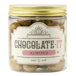 Migdolai karamelizuoti gintariniame šokolade su kokosų drožlėmis 160 g