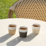 Puodelis be rankenos GRESPRESSO White-sand 90 ml