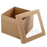 Dėžė su langeliu ruda 20x20x16 cm