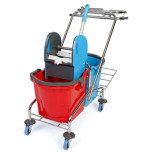 Vežimėlis valytojui su maišu ( 2x18l )