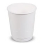 Puodeliai popieriniai balti, dvigubom sienelėm, S 200 ml ( 25 vnt. ) 80 mm