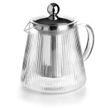 Arbatinukas stiklinis, gofruotas, su sieteliu 0.8 L