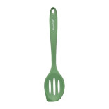 Šaukštas silikoninis su išpjovimais, žalias, kampuotu kraštu, 27 cm