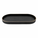 Padėklas ovalus AURA BLACK 40x20x3 cm