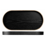 Padėklas ovalus AURA BLACK 40x20x3 cm
