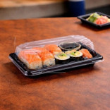 Sushi indelis su dangčiu, juodas 165x118x45 mm (50 vnt.)