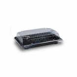 Sushi indelis su dangčiu, juodas 188x130x45 mm (50 vnt.)