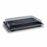 Sushi indelis su dangčiu, juodas 260x190x45 mm (50 vnt.)