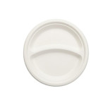 Lėkštės vienkartinės 2 skyrių, cukranendrių 22,5 cm (50 vnt.)
