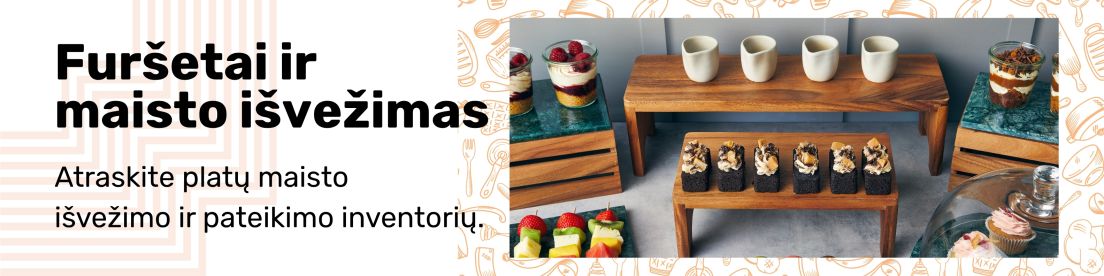 Indai ir padėklai maisto pateikimui